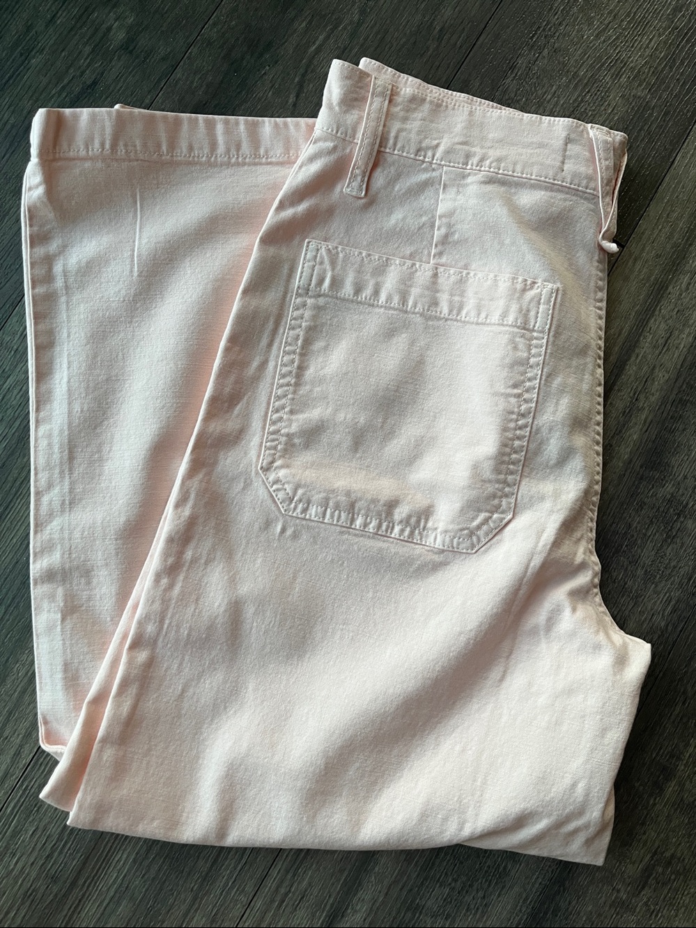 JCREW Point Sur washed wide-leg crop pant pink 28 Small NWT - Picture 6 of 8